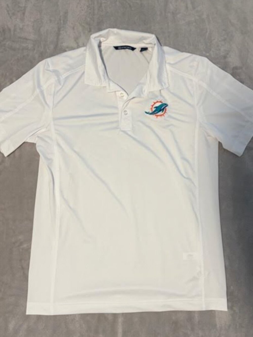 Men's Miami Dolphins White Polo Medium Cutter & Buck NFL RRP $70
